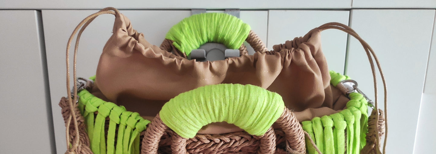 Ibiza Korbtasche Handtasche Boho Apple Green