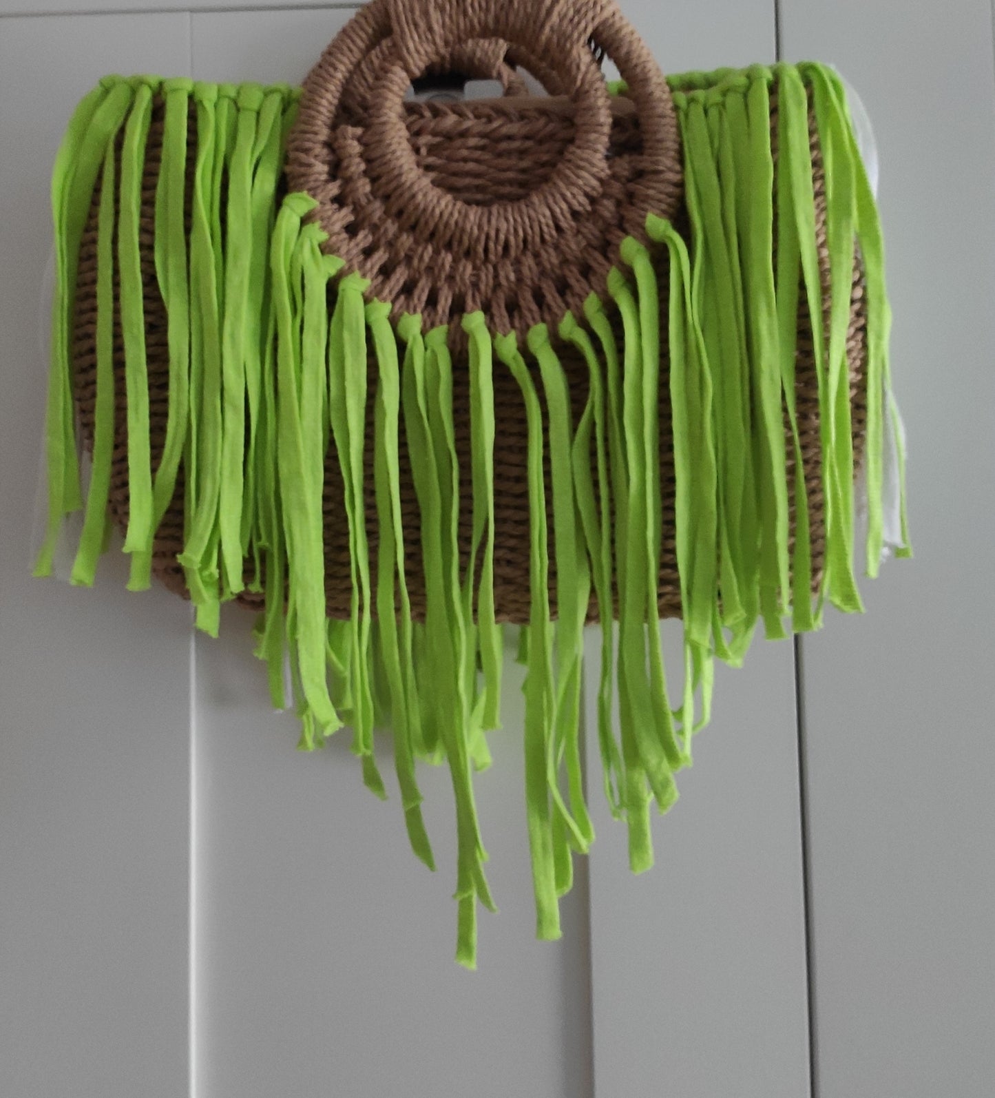 Ibiza Korbtasche Handtasche Boho Apple Green