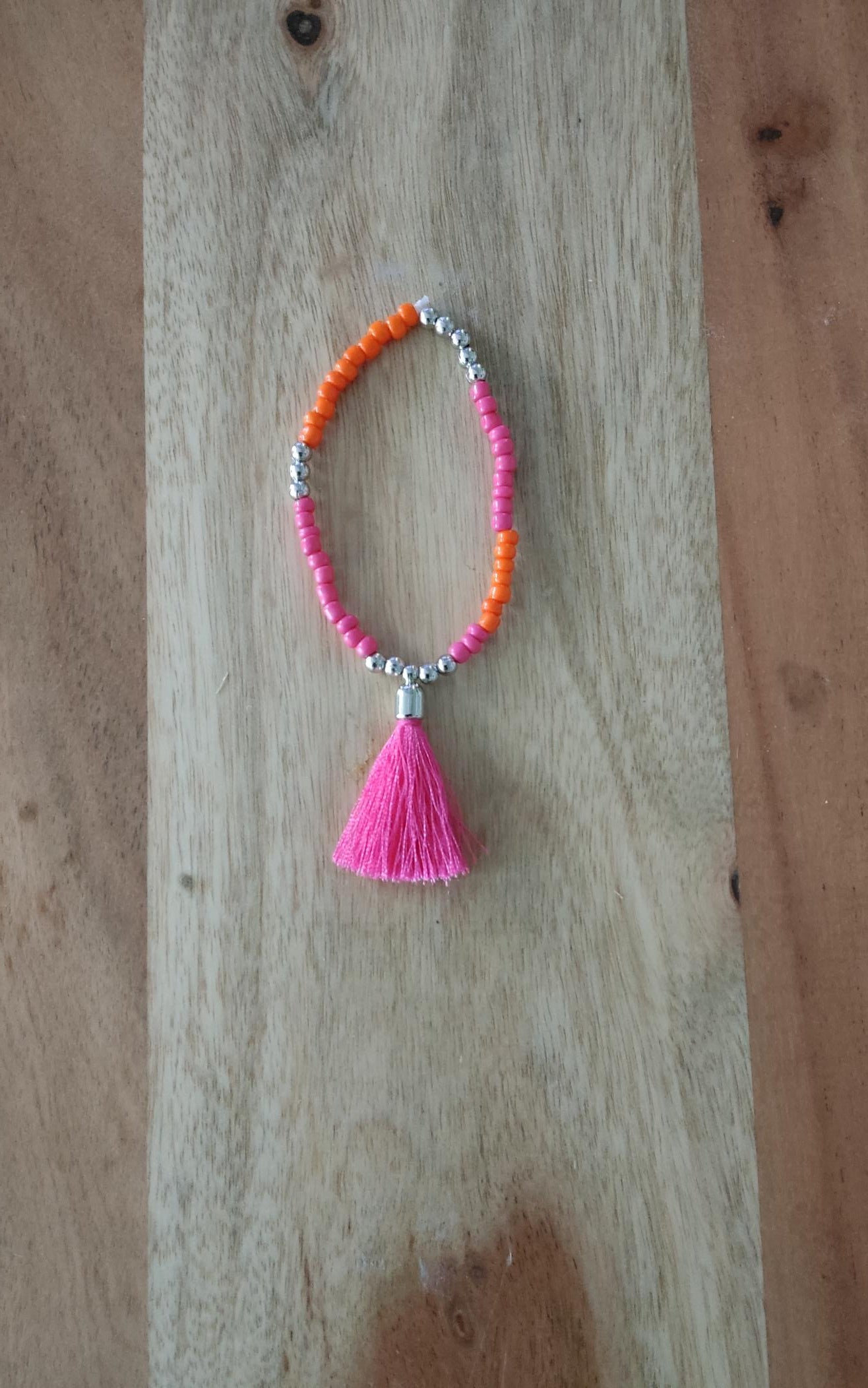 Ibiza Boho Festival Ketten-Set 3 tlg Orange-Pink Hand Made