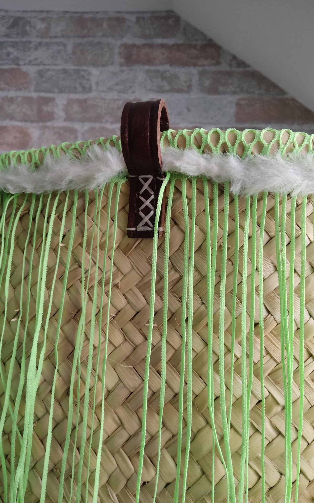 Ibiza Korbtasche Strandtasche XXL Boho Apple Green Hand Made