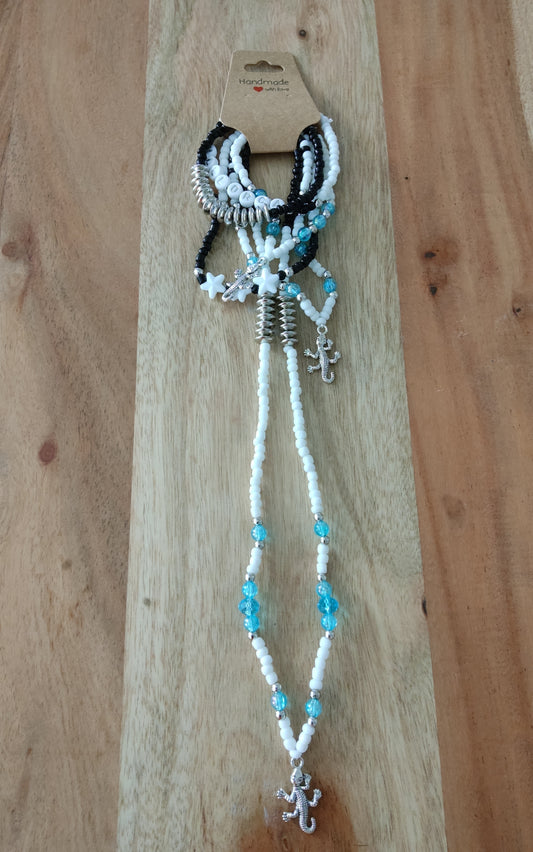 Ibiza Mallorca Boho Ketten Set 6 tlg. Gecko Design Hand Made