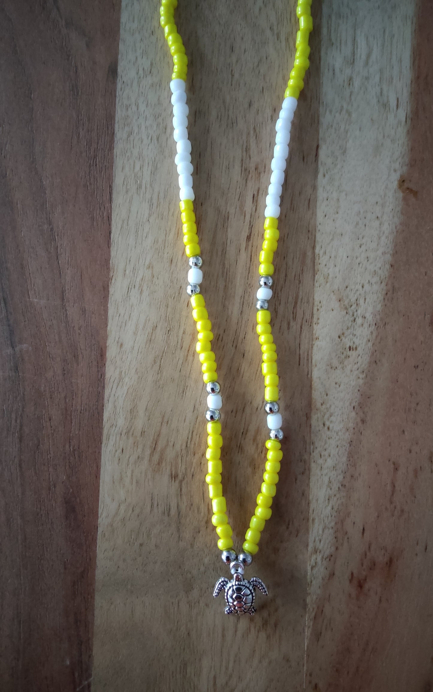 Ibiza Boho Ketten Set 5 tlg. Yellow/White Hand Made