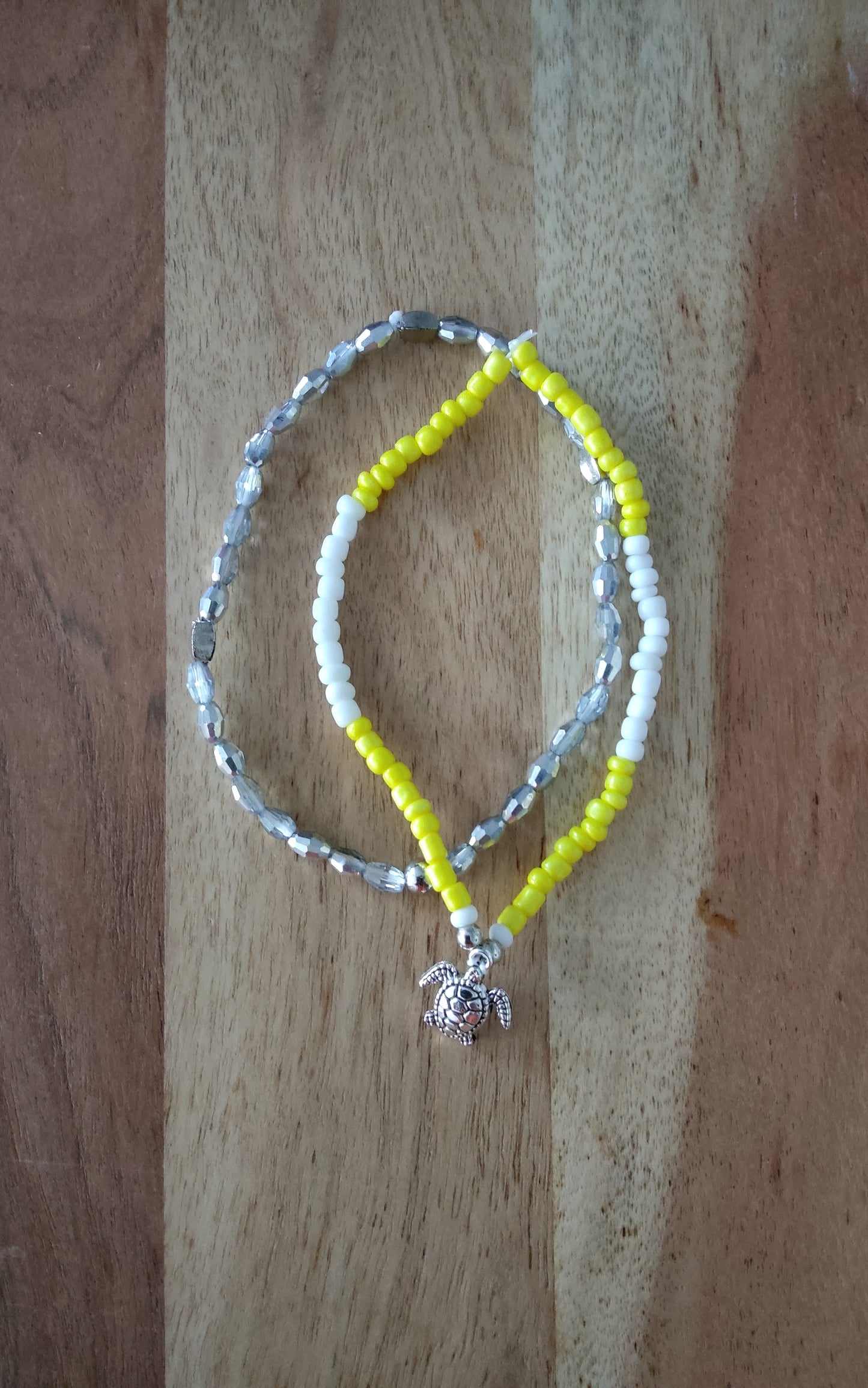 Ibiza Boho Ketten Set 5 tlg. Yellow/White Hand Made