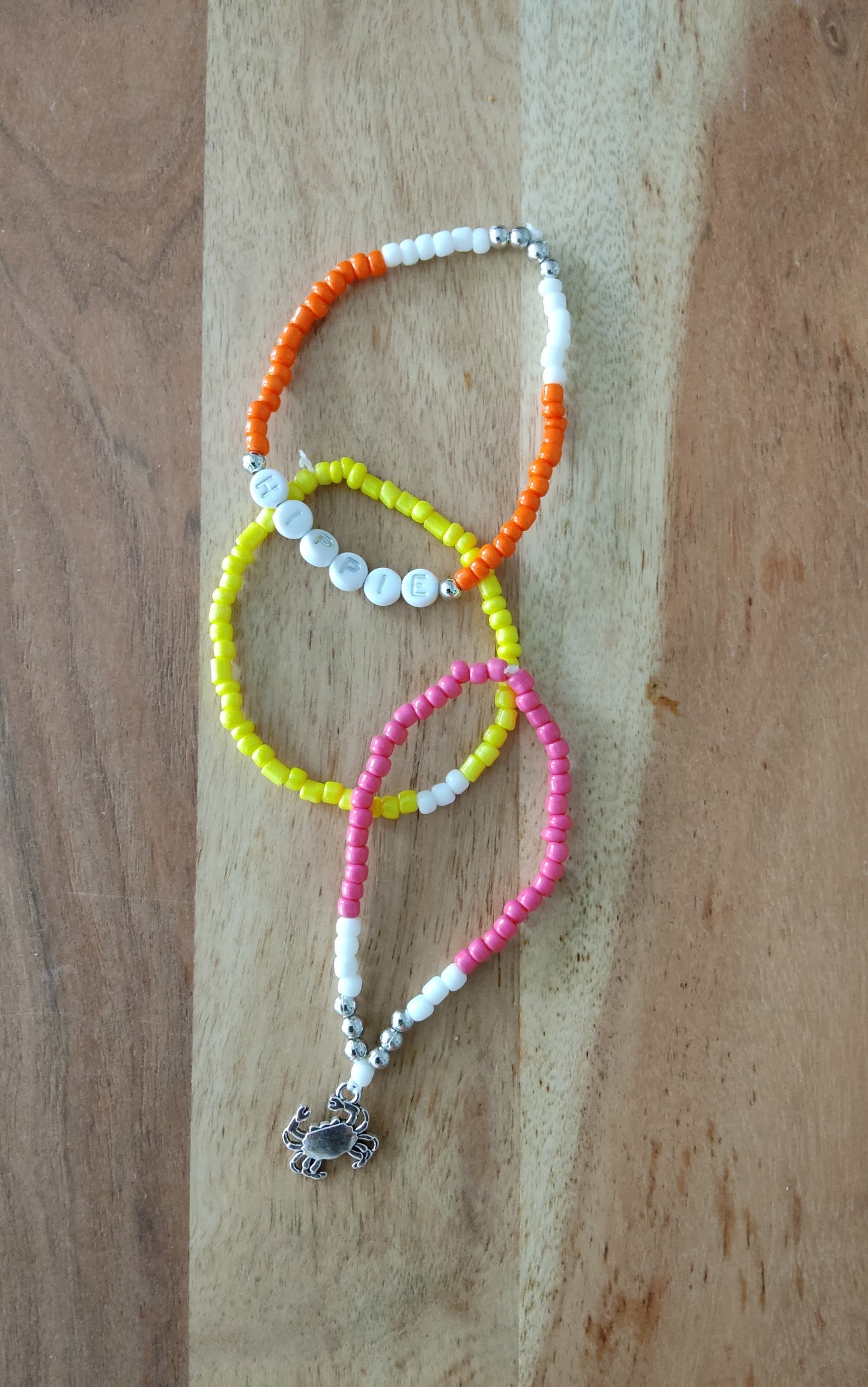 Ibiza Boho Ketten Set 5 tlg. Neon/White Neu
