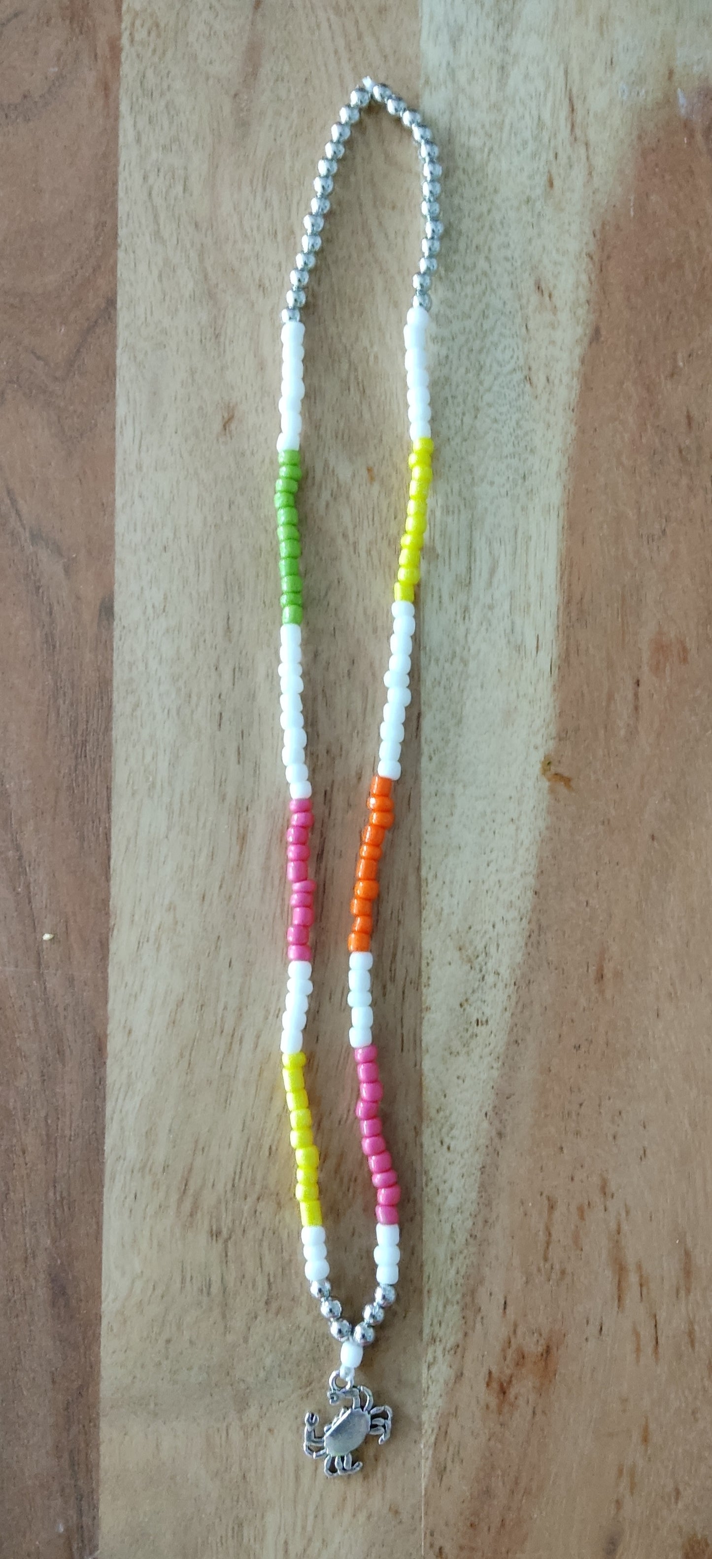 Ibiza Boho Ketten Set 5 tlg. Neon/White Neu