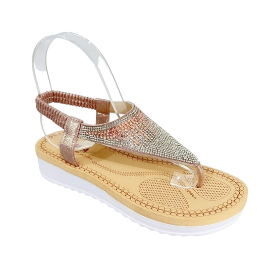 Sandale Beach Boho Open Toe, Rosa