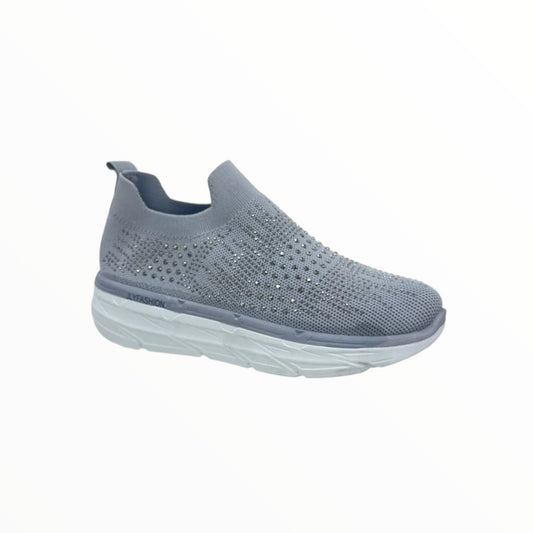 Sneaker Slip On - Strass, Grey