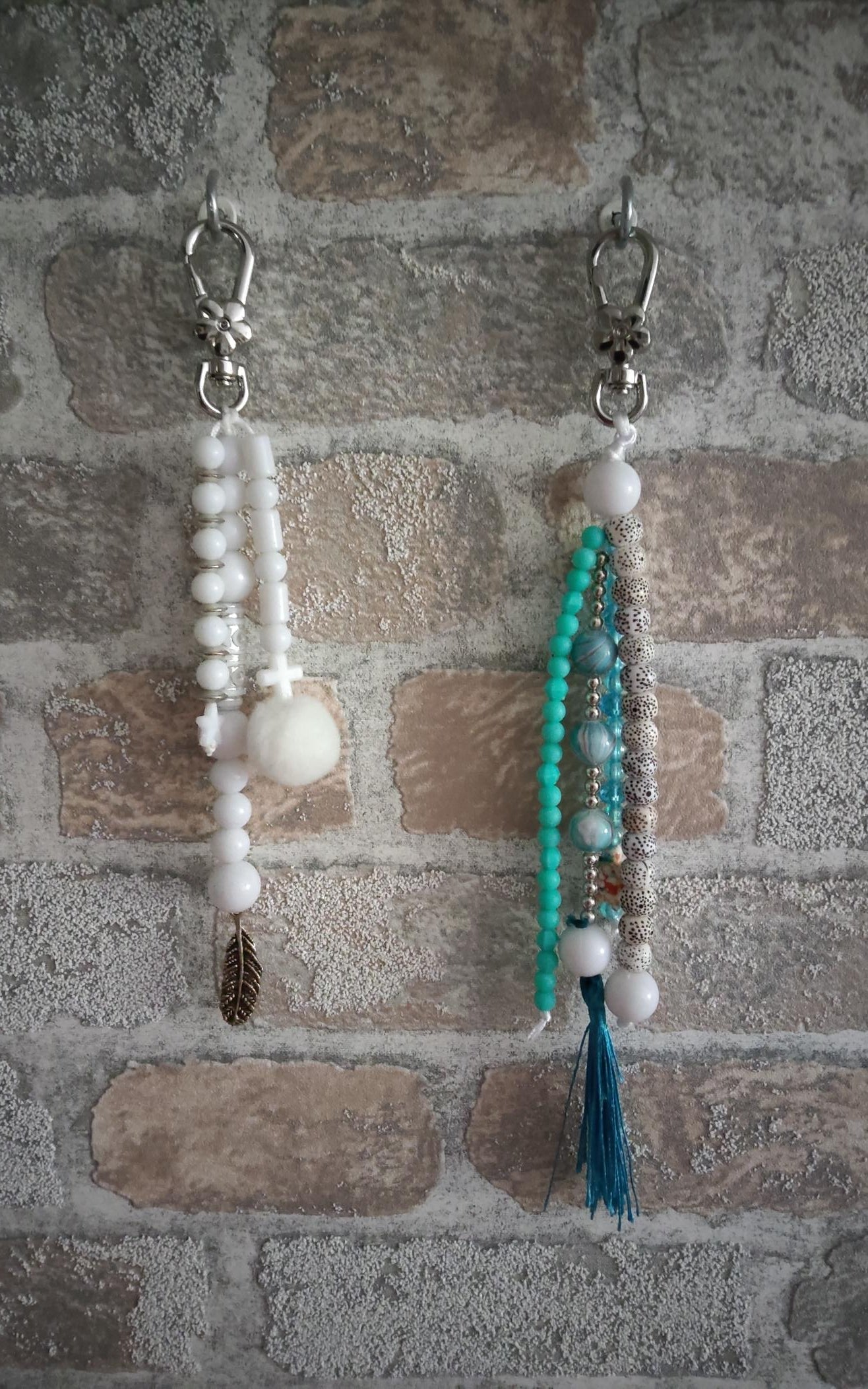 Ibiza Korbtasche Strandtasche XL Boho White Spitze Fransen Wechsel-Kettchen
