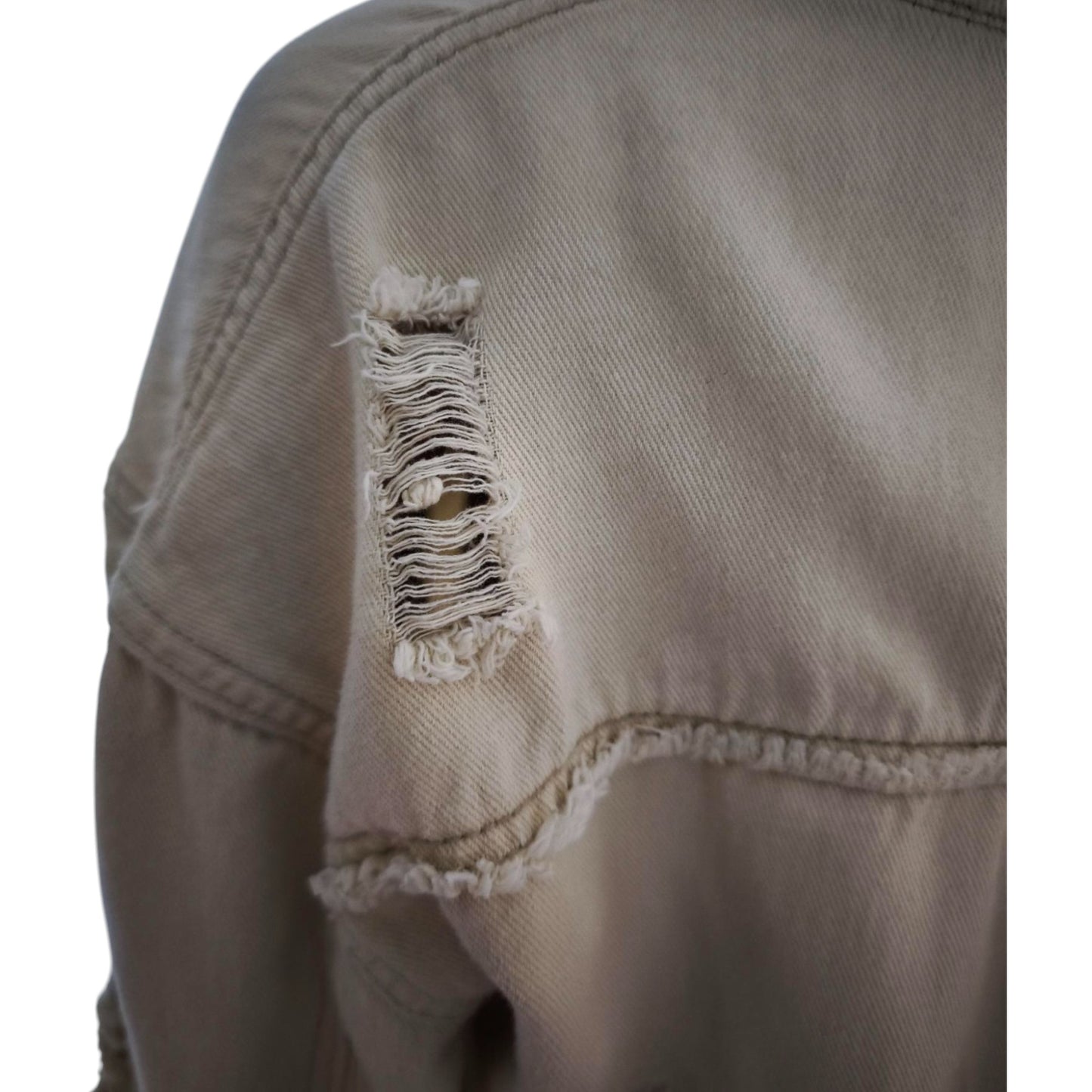 Jeansjacke Kurz Vintage Ibiza, Beige
