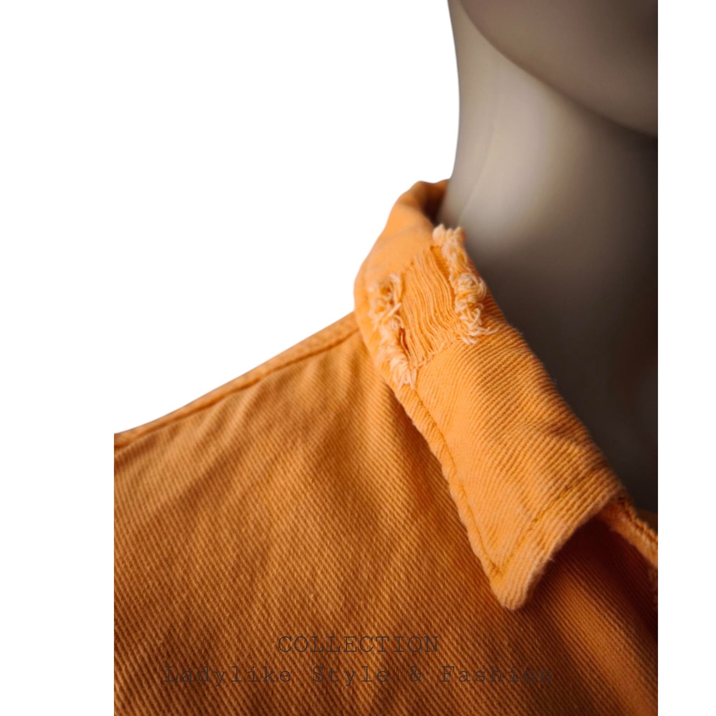 Jeansjacke Kurz Vintage Ibiza, Orange
