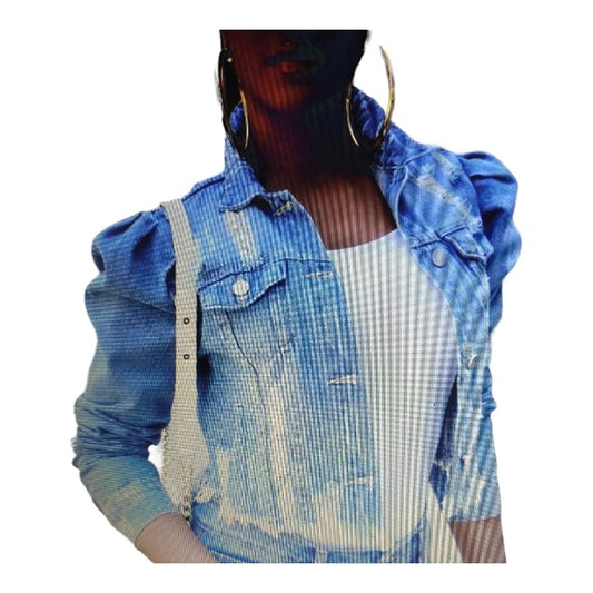 Jeansjacke Biker Used Look Vintage
