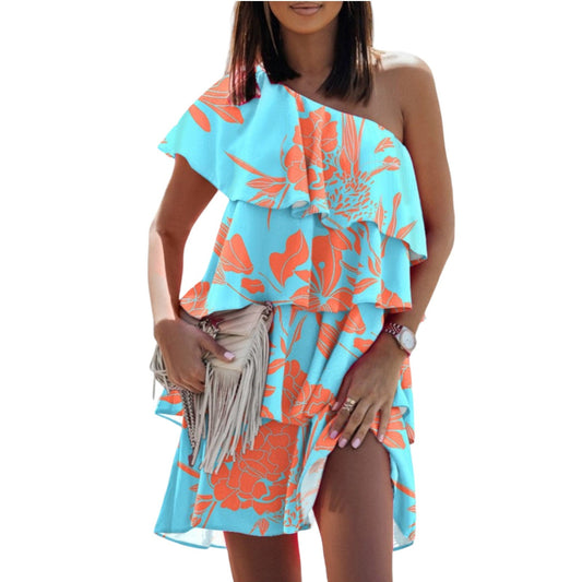 Bandeau Kleid Espania Türkis/Orange