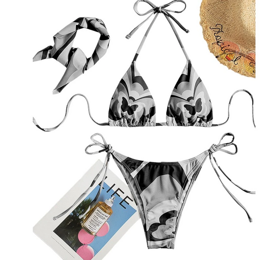 Bikini Retro Butterfly, Black & White