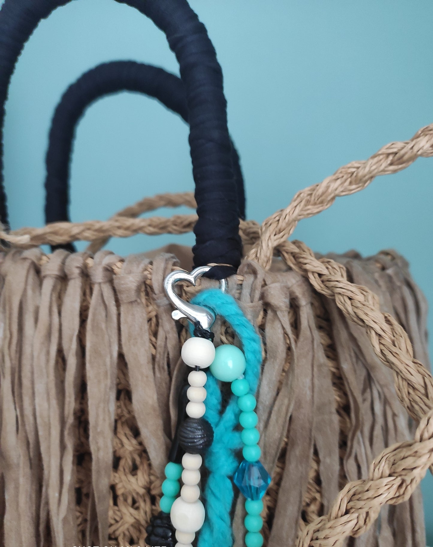 Ibiza Handtasche Boho, Cappuccino/Türkis