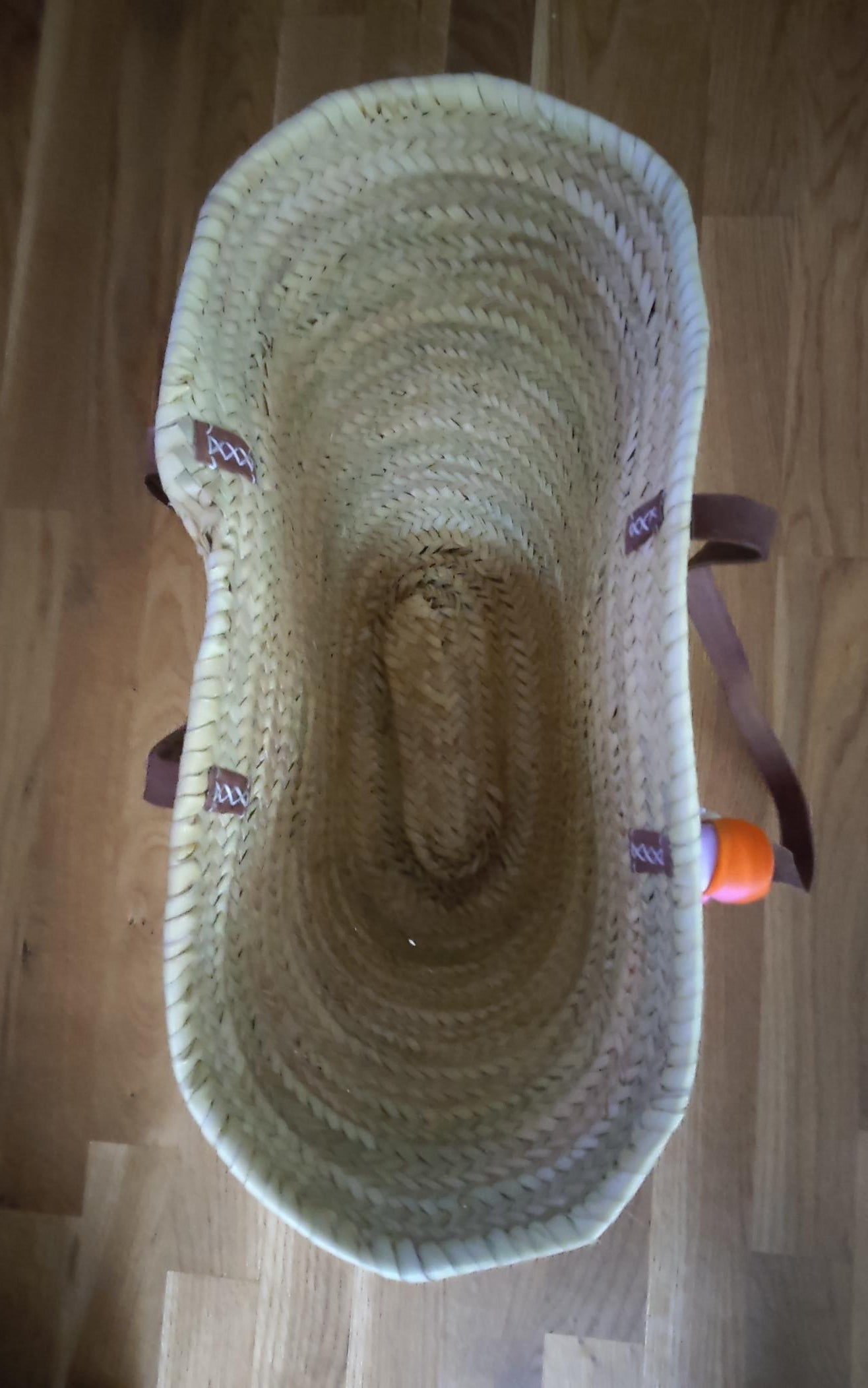 Ibiza Korbtasche Strandtasche XXL Natur mit Deko-Tuch & Kette