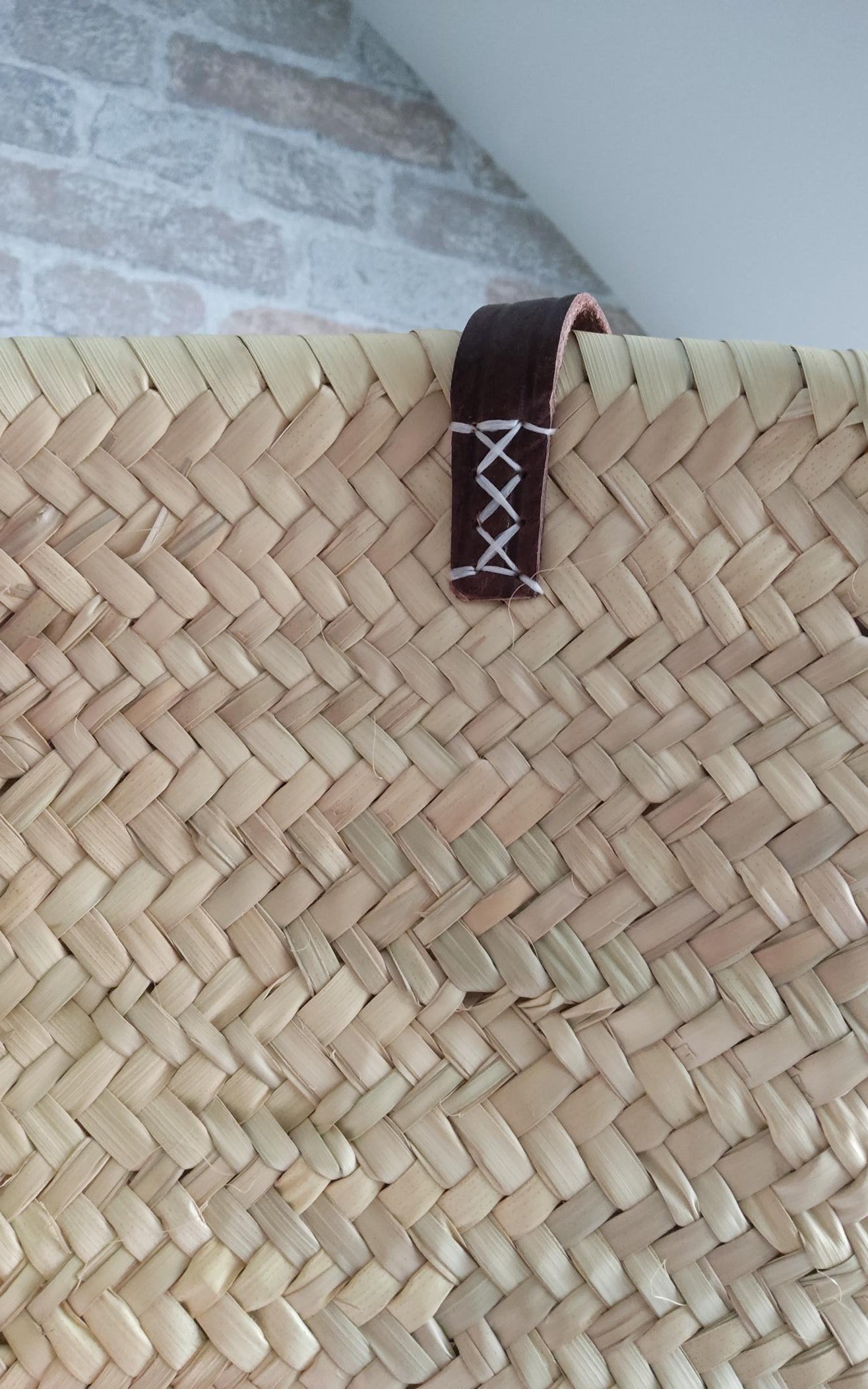 Ibiza Korbtasche Strandtasche XXL Natur mit Deko-Tuch & Kette