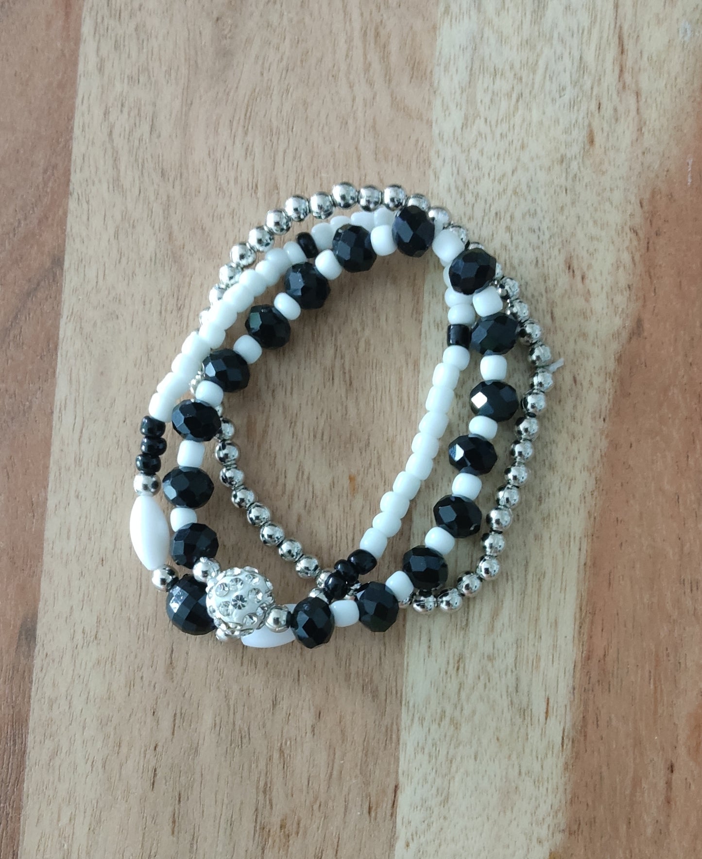 Ibiza Boho Ketten Set 6 tlg. Black/White/Silver Hand Made