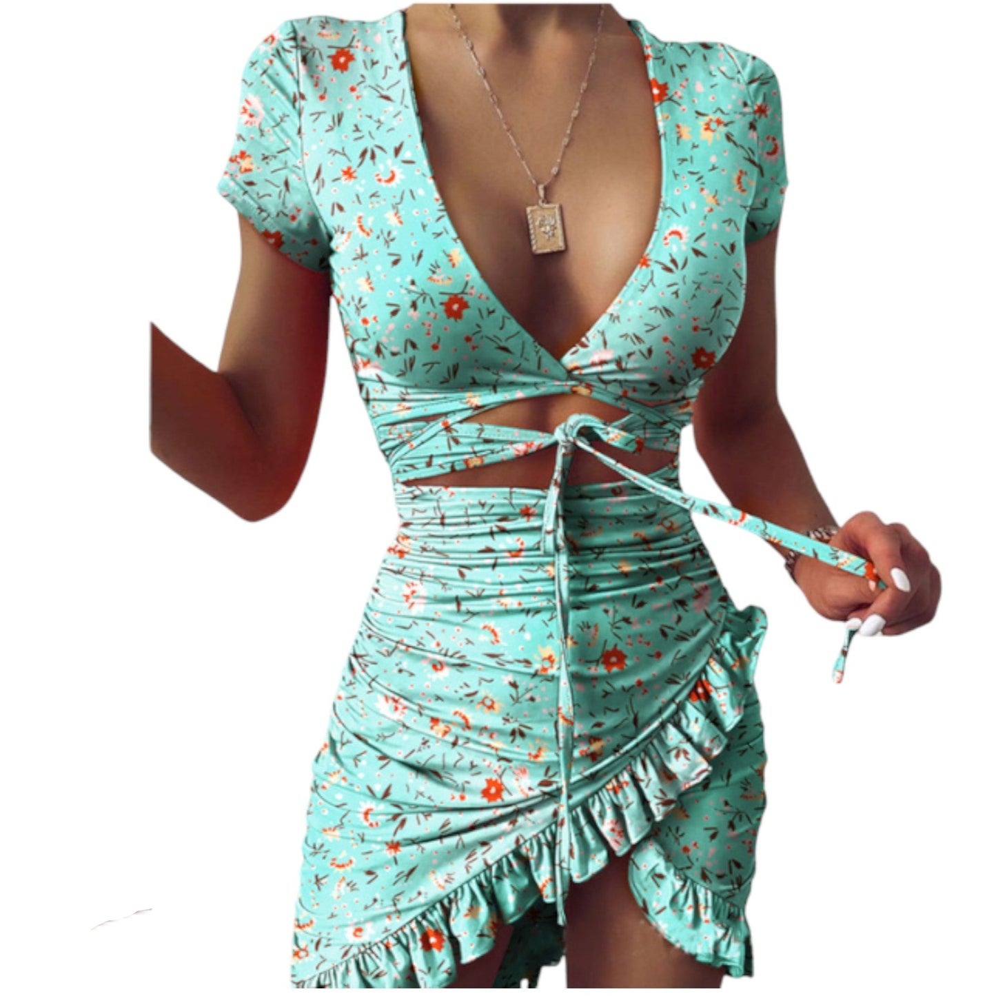 Kleid Bare Midriff, Mint